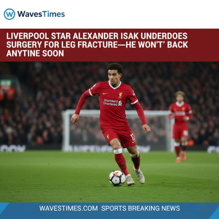 Liverpool Star Alexander Isak Undergoes Surgery for Leg Fracture He Won’t Be Back Anytime Soon