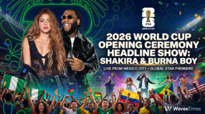 2026 World Cup opening ceremony headline show featuring Shakira and Burna Boy performing live in Mexico City stadium