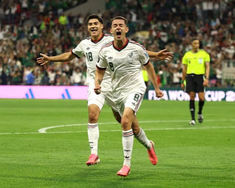 images Czechia vs Mexico World Cup 2026 Álvaro Fidalgo Goal Celebration Álvaro Fidalgo and a teammate in white Mexico away kits celebrate a stoppage-time goal during the Czechia vs Mexico World Cup 2026 match.