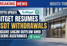 Bitget USDT withdrawals graphic showing $463M outflow and reserve assurances