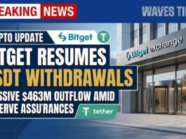 Bitget USDT withdrawals graphic showing $463M outflow and reserve assurances