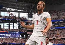 England Big Win Over Croatia: Three Lions Dominate With a Huge 7-0 Result Harry Kane celebrates after scoring during England's big win over Croatia
